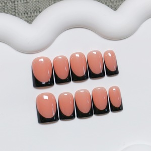<span class=keywords><strong>Uñas</strong></span> Postizas Acrílicas al por Mayor, Diseño Rosa Nude, <span class=keywords><strong>Cortas</strong></span>, Forma Almendrada, con Logotipo Personalizado - Product Image 2