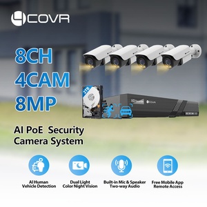 8채널 PoE <span class=keywords><strong>CCTV</strong></span> AI 카메라 시스템 (보안 및 감시용), 4배 8MP 불릿 PoE IP 카메라 IP67 방수 야외용 풀컬러 - Product Image 4