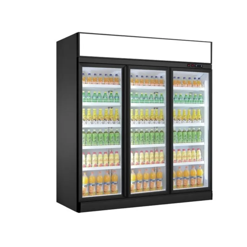 3 Glass Door Cold Drink Commercial Beverage Cooler Supermarket Fridge Showcase Upright Display Cooler