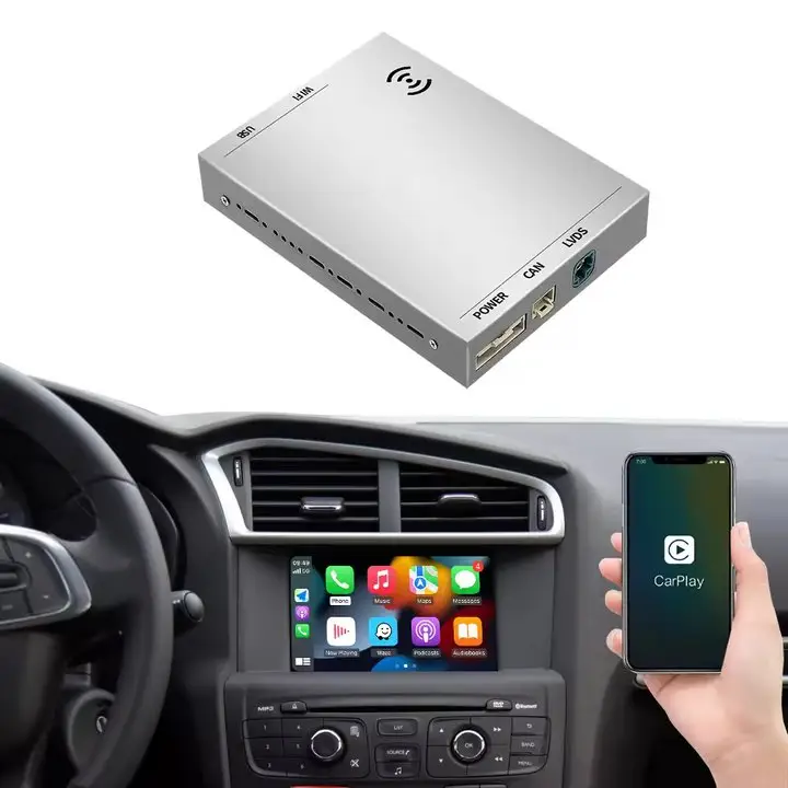Layar Android mobil 7 "antarmuka otomatis nirkabel untuk Peugeot Citroen SMEG NAC System 3008 508 Apple CarPlay Modular