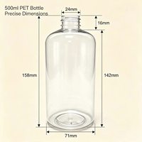 Flacon pompe à lotion PET 500 ml, col à vis 24/410, emballage cosmétique, impression de logo couleur personnalisée, OEM
