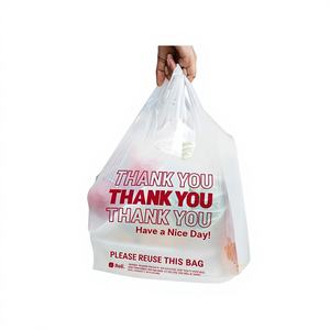 Bolsa de Camiseta Resistente Personalizada, Material HDPE, 11.5x6.5x21 Pulgadas, Blanca, para Compras, Restaurantes, Tiendas de Conveniencia - Product Image 1