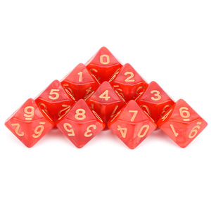 Dés à jouer en acrylique à 10 faces Passen, 0-9, motif nacré, multicolore, outil pour les jeux de dés - Product Image 4