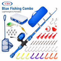 Canne à pêche Spincast pour enfants certifiée CE de 1,55 m avec kit d'accessoires de pêche de 46 pièces pour garçons et filles, en fibre de verre, puissance moyenne, poignée en EVA