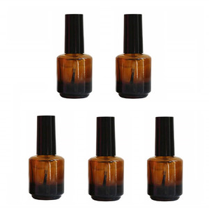 Flacon de vernis à ongles cylindrique vide en verre noir mat ambré de 5 ml, 7 ml, 10 ml, 15 ml avec impression et applicateur - Product Image 3
