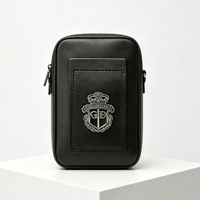 Étiquette personnalisée en cuir véritable, écologique, avec logo métallique peint sur le bord, pour sacs, accessoires de vêtements à coudre, vente en gros OEM