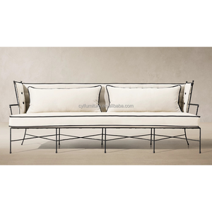 Sofá de Acero Inoxidable para Exteriores con Estructura con Recubrimiento en Polvo, <span class=keywords><strong>Asientos</strong></span> Modernos para Patio y <span class=keywords><strong>Terraza</strong></span>, Ideal para Salas de Hotel - Product Image 3