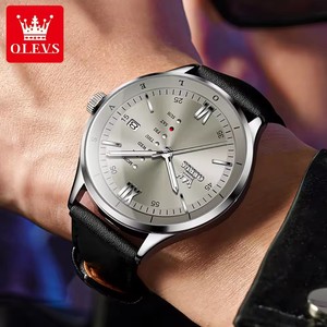 Watch Men's Watches Simple Quartz Dress Week Date Watches For Men Waterproof Luminous Leather Business Male <b>Clock</b> 2931 - Product Image 2