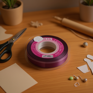 ริบบิ้นผ้าซาติน Ilan ขนาด 1.5 ซม. ยาว 25 หลา สีพลัม สำหรับงานประดิษฐ์ - Product Image 2