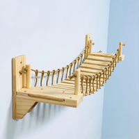 Structure d'escalade pour chat en bois écologique moderne, pilier à gratter mural, design pour usage intérieur, emballé en carton, 1 niveau, corde en sisal