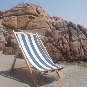 Silla de Playa Plegable de Alta Calidad Hecha en Italia, 3 Posiciones, en Madera de Haya Maciza con Tela Extraíble Betty Lux para Exteriores - Product Image 6
