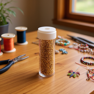 Perline Ilan Abalorio 4 mm color oro per artigianato e creazione di gioielli - Product Image 2