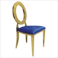 Chaise élégante de salle à manger de luxe avec cadre en acier inoxydable pour banquet, fêtes en plein air, mobilier événementiel