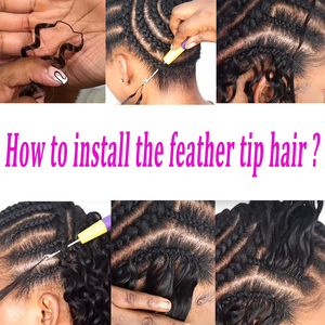 Kama Feather Tip Crochet Tóc Bán Buôn Afro <span class=keywords><strong>Kinky</strong></span> Xoăn Lông Crochet Bện Con Người Phần Mở Rộng Tóc Xoăn Cho Phụ Nữ - Product Image 2