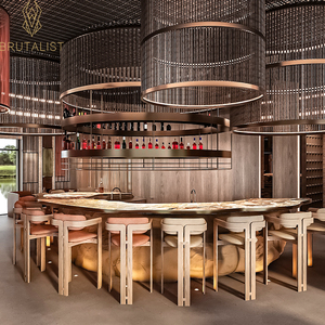 เคาน์เตอร์ไวน์ร้านอาหารทำจากไม้ดีไซน์ภายในร้านอาหารออกแบบได้ตามต้องการ - Product Image 1