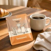 Sachet d'emballage à trois soudures imprimé avec logo personnalisé OEM, faible MOQ, pochette plate pour café de spécialité, thé, aliments