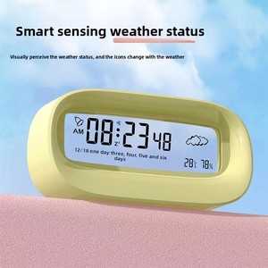 Reloj Despertador YAOQIU para Estudiantes, Pantalla <span class=keywords><strong>Transparente</strong></span> con Indicador del Clima que Brilla en la Oscuridad, Reloj Digital de Escritorio, Despertador Ultra Fuerte, Funciona con Batería - Product Image 2