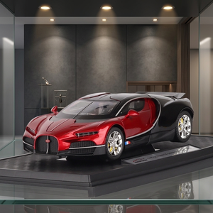 Modèle de voiture miniature Bugatti Tourbillon 1:24 en métal moulé sous pression, couleur rouge et noir - Product Image 2