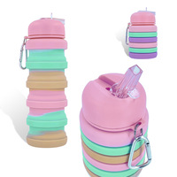 Bouteilles Yetti personnalisées en silicone, sans BPA, pliables, réutilisables, écologiques, 600 ml, lavables au lave-vaisselle, unisexes, sublimables, vente en gros