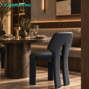 Custom Restaurant Furniture Round Travertine <b>Dining</b> Table And Creative Back <b>Dining</b> <b>Chair</b> Set - Product Image 1