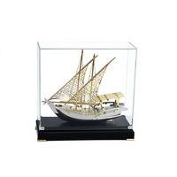 Trophée bateau en métal doré Hitop Design avec logo personnalisé, modèle de navire, artisanat métallique, trophée en métal pour cadeau d'affaires