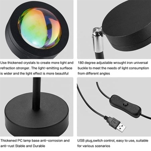 4 Colors Sunset Atmosphere Projector Rainbow Background Wall Decor Sunset Lamp One <strong>Light</strong> Multi-color LED Night <strong>Light</strong> <strong>Table</strong> Lamp - Product Image 6