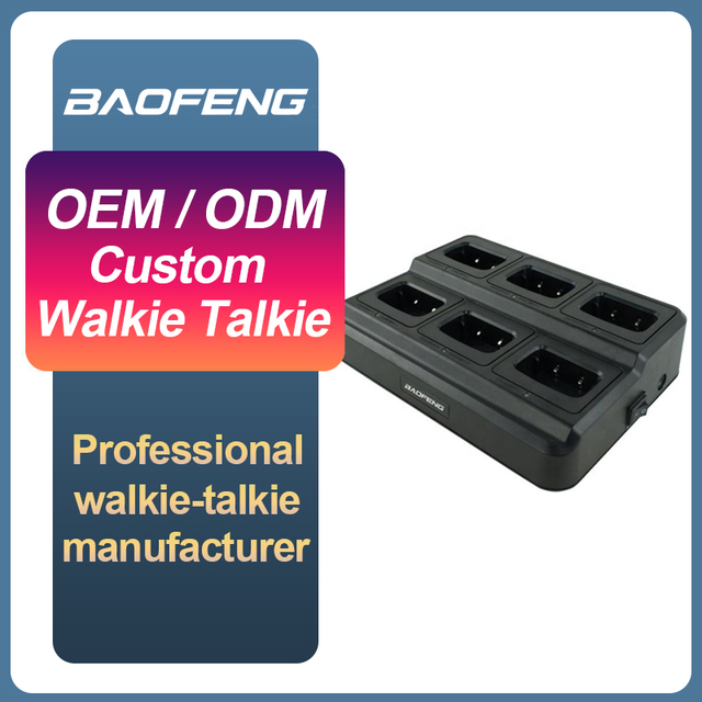 Baofeng Walkie Talkie 6 Way Multi Unit Charger 888S Six Port Desktop Charging Base for 777S H777 Two Way Radio Fleet ODM OEM