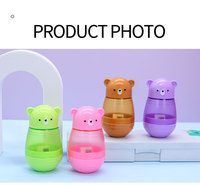 Gommes à effacer mignonnes en forme d'ours, 4 couleurs, taille-crayons en plastique pour enfants, non toxiques, sûrs, fournitures scolaires et artistiques, vente en gros