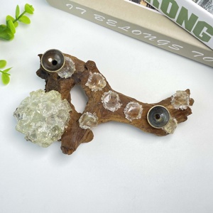 Toptan Yeni Tasarlanmış Doğal Kristal İşlemeli Ahşap Tabanlı El Yapımı Top Standı Süsleri Feng Shui Ev Dekorasyonu - Product Image 3