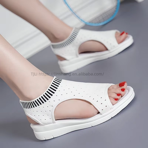 Sandalias de cuña transpirables de verano para mujer, con suela gruesa, cómodas para la playa - Product Image 1