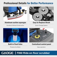Autolaveuse commerciale GAOGE F860 à batterie, autoportée, avec balai de 1080 mm pour centre logistique