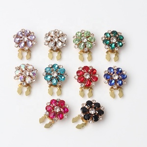 Thời trang mới phụ nữ áo sơ mi Khuy măng sét rhinestone hoa trượt trên nút bao gồm - Product Image 5