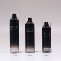 100Ml PETG Gradient Noir Cylindre En Plastique Vaporisateur Bouteille De Luxe Fine Brume Vaporisateur Cosmétique Soins De La Peau Emballage
