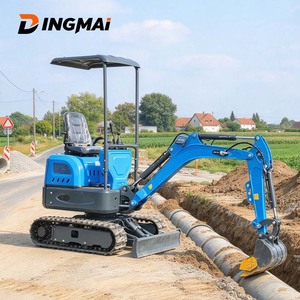 Mini-excavatrice DINGMAI 1 tonne, moteur KOOP, chenilles en caoutchouc étroites de 950 mm, pour le creusement de poteaux de clôture résidentiels, <span class=keywords><strong>la</strong></span> plantation d'arbres, les travaux de jardinage - Product Image 2