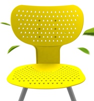 Chaise de réunion en plastique ergonomique, chaise de bureau scolaire, chaises de direction perforées à motif étoile pour salle de classe et lycée