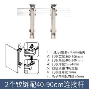 บานพับประตูแบบมีตัวกันกระแทก ดีไซน์พับได้แบบแบน สำหรับประตูตู้เสื้อผ้าแบบเปิดด้านข้าง - Product Image 3