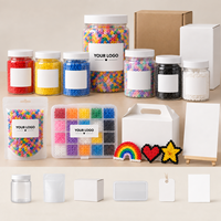 Conteneurs de rangement personnalisés pour perles thermocollantes, bocaux transparents en PET avec couvercles pour le tri des couleurs, organisation des fournitures d'artisanat, vente en gros