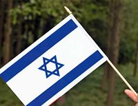 Expédition rapide Nouveau mini drapeau israélien en bois à double face pour défilés sportifs, fêtes et décorations de festivals
