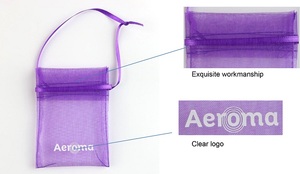 Pochette cadeau en organza avec cordon de serrage, recyclable, impression sérigraphique acceptable, pour bijoux, avec logo - Product Image 2