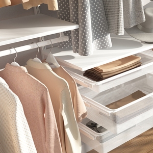 Joyings – Organisateur de <span class=keywords><strong>penderie</strong></span> multi-niveaux en métal avec tringles de suspension et étagères métalliques pour rangement de chambre et placard - Product Image 4