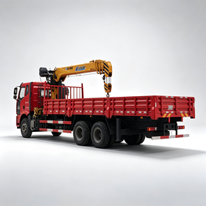 Camión de Servicio Pesado FAW J6P 6x4 con Plataforma de Carga, Grúa Hidráulica de 14T, Vehículo de Transporte Integrado - Product Image 1