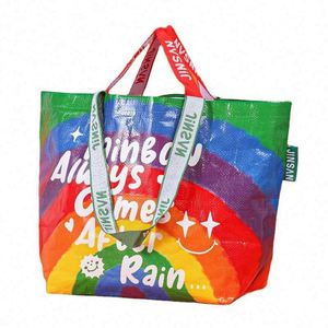 Sac fourre-tout personnalisé pour boutique, grande capacité, design imperméable, sac de shopping en PP tissé laminé avec poignée - Product Image 6