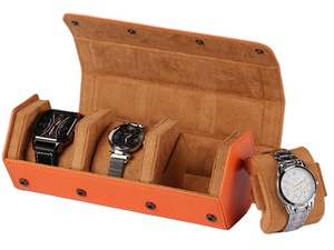 New 5 màu da nhung lục giác ba đồng hồ du lịch trường hợp Organizer Box với nút - Product Image 2