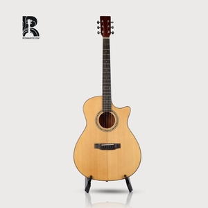 <span class=keywords><strong>Guitare</strong></span> <span class=keywords><strong>semi</strong></span>-<span class=keywords><strong>acoustique</strong></span> ZY-STD02 R fabriquée en Chine, table en épicéa massif, fond et côtés en acajou, finition brillante, design échancré - Product Image 1