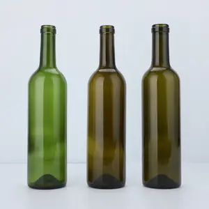 थोक 500ml750ml लाल शराब की बोतल गहरे हरे रंग खाली लक्जरी निर्माताओं शैम्पेन बरगंडी खाली शराब कांच की बोतलें