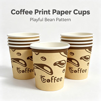 Gobelets en papier jetables imprimés motif café, gobelets en papier pour boissons chaudes, café, thé, café à emporter, usage quotidien