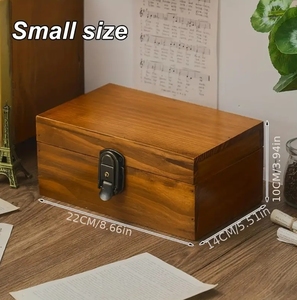 Caixa de Madeira para Lembranças Ecológica, Gravada à Mão, Vintage, Grande, com Fechadura e Chave - Product Image 6