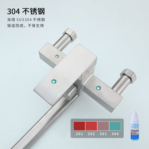 Wall Mounted 304 Stainless Steel Bathtub Faucet With Long Spout And Shower <b>Set</b> Ceramic Valve Core Rectangle <b>Spray</b> Head - Product Image 4