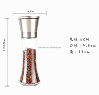 Moulin à sel et à poivre manuel en verre transparent de 180 ml de haute qualité pour la cuisine – Vente en gros à chaud