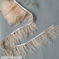 Franges de plumes d'autruche de haute qualité 10-15 cm, garnitures en dentelle d'autruche en gros pour vêtements de danse, robes de mariée, haute couture